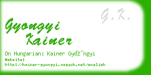 gyongyi kainer business card